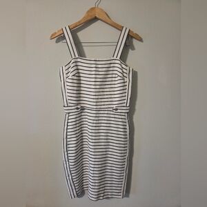 Banana Republic Striped Midi Dress in Navy and White